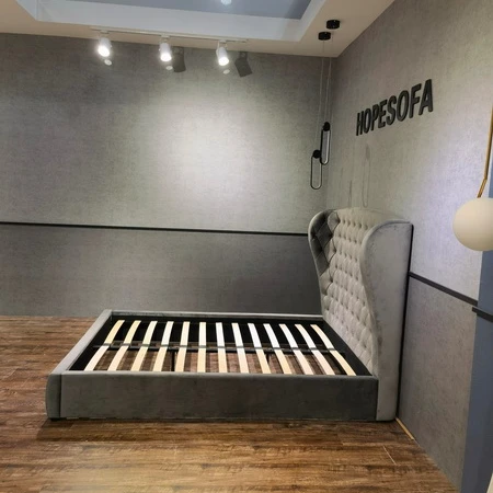 King Size Upholstered Bed Diamond Tufted Headboard Bedroom Furniture bed Sets With Platform Frame bed