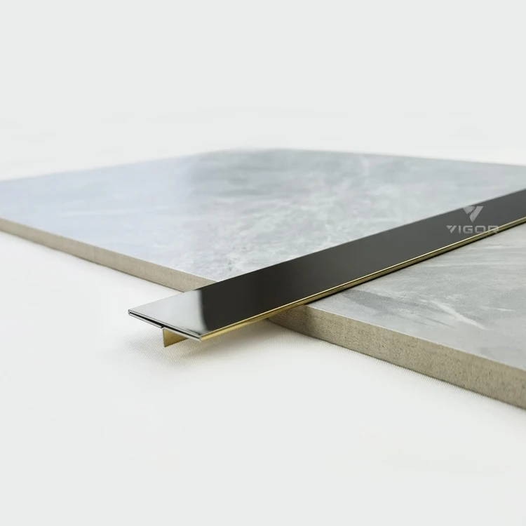 
hot selling customized sizes black hairline stainless steel t profile tile trim corner protection 