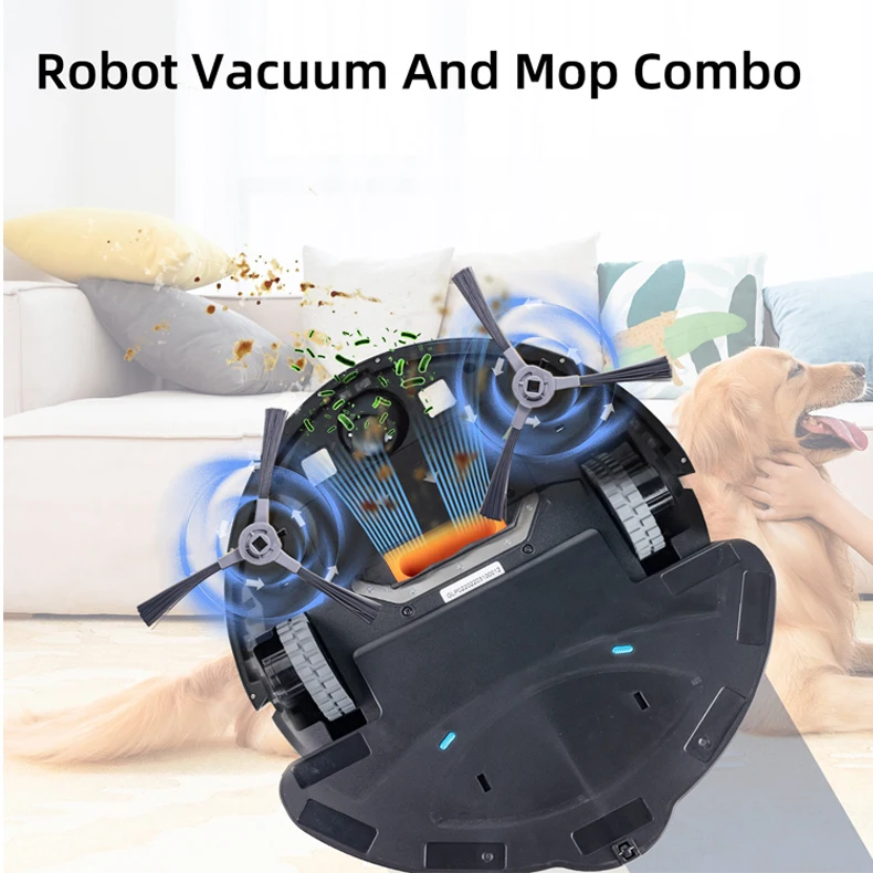 Geerlepol Smart Clean Robot Vacuum Cleaner Automatic Floor Dust Dirt Dry Wet Sweeping 3 in 1 Vacuum Sweep Mop Works with Vera