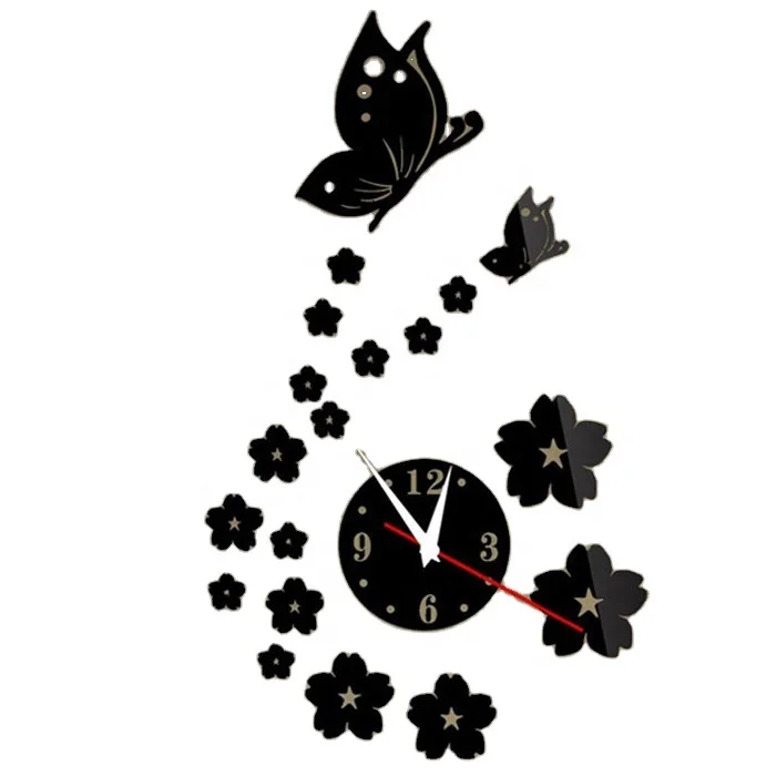 Preciser Home Decor Vintage Gear 3d Mirror Acrylic Diy Wall Clock