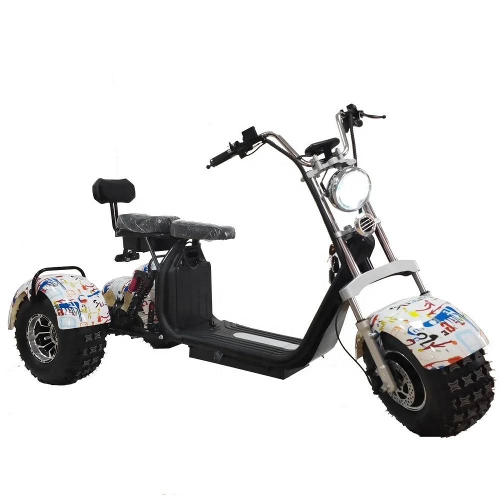 Harlley Citycoco Electric Tricycle Three Wheel Electric Scooter with Off-road Tires for Adult