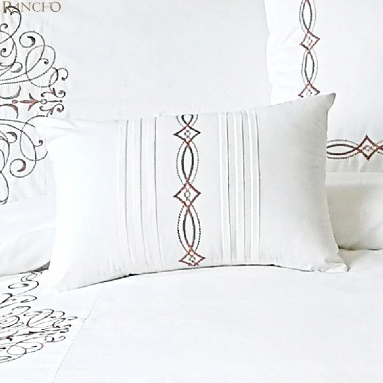 King Size Luxury Embroidery Bedding Sheet 100% Cotton Duvet Cover Set bed sheet