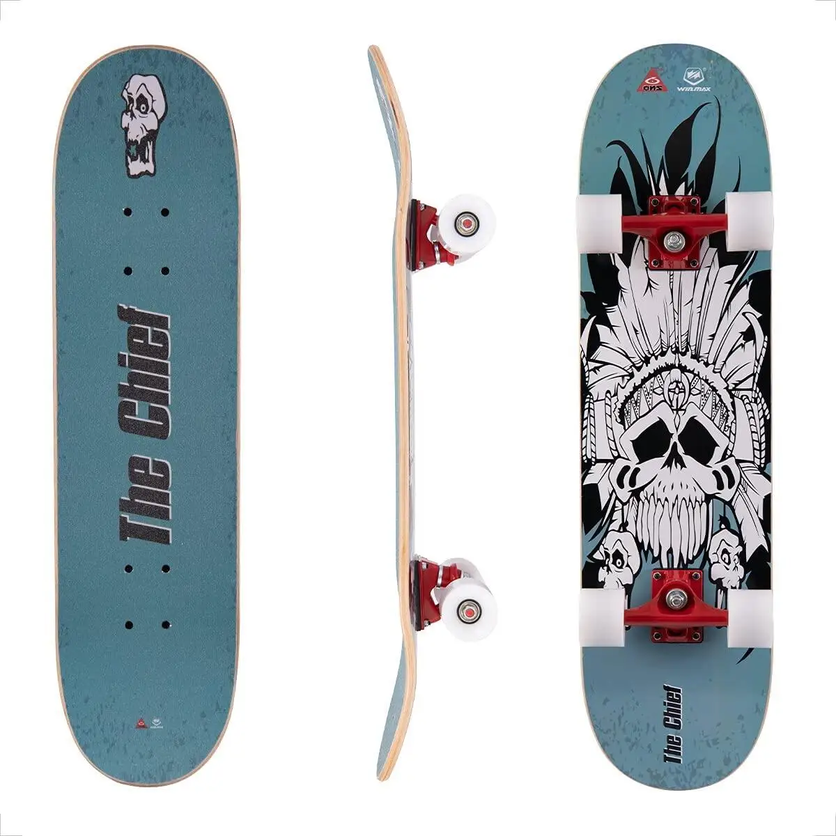 Win.max 9 Layer Chinese Maple Double Kick Concave 31'x8' Complete Standard Skate Boards for Girls Boys