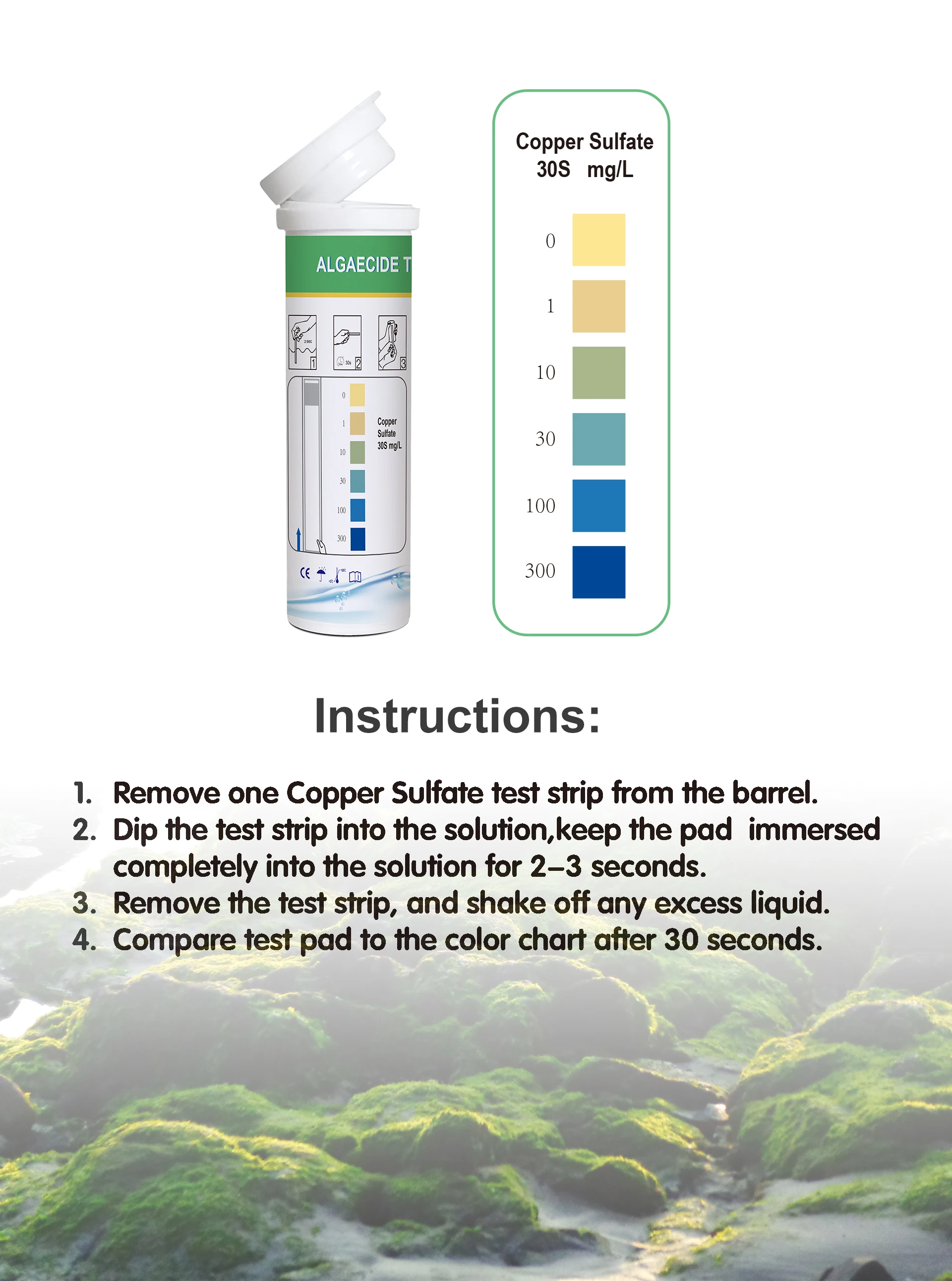 Factory Price Rapid Water test Strips for Testing Copper Sulfate with 50 Strips Per Barrel