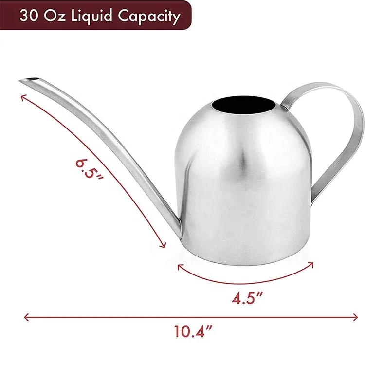 Stainless Steel Watering Can Metal Watering Can with Long Spout to Prevent Spillage Perfect Plant Watering Can