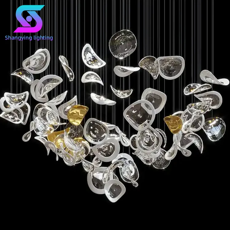 Good Price Decorative Banquet Hall Lobby Villa Hotel Commercial Big Modern Led Glass Chandelier Light