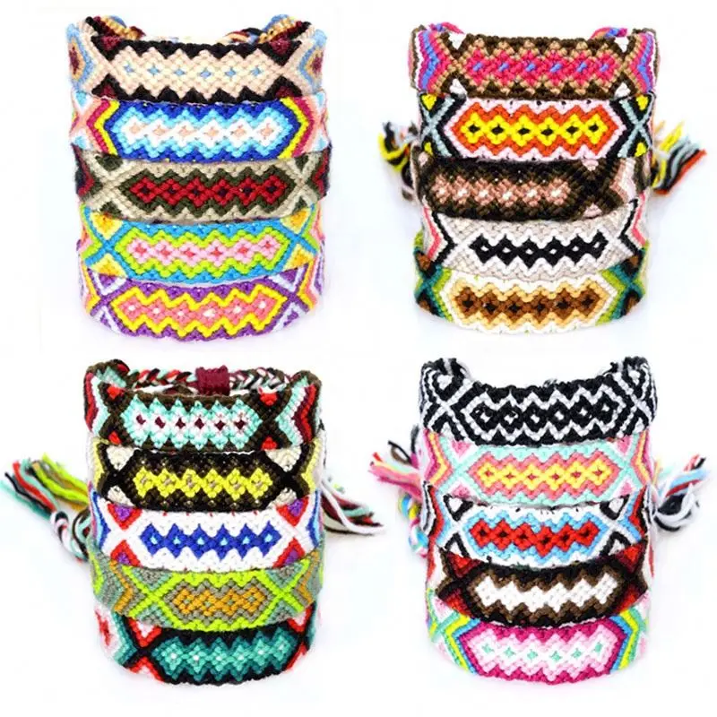 New product ideas 2023 Bohemian Weave Cotton Bracelet Brazilian Woven Rope String Beads Handmade Friendship Bracelets