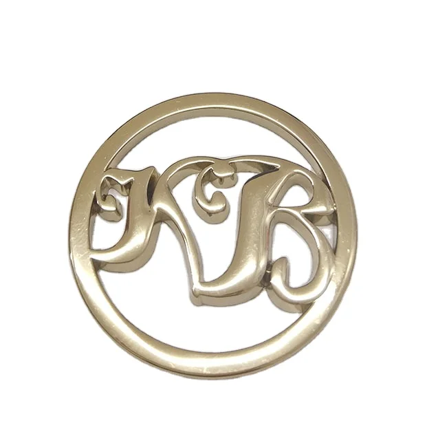 Custom High Quality Gold Metal Brand Tag Die-Cutting Printing Technique for Bag Shoes Cloth Golden Nameplate