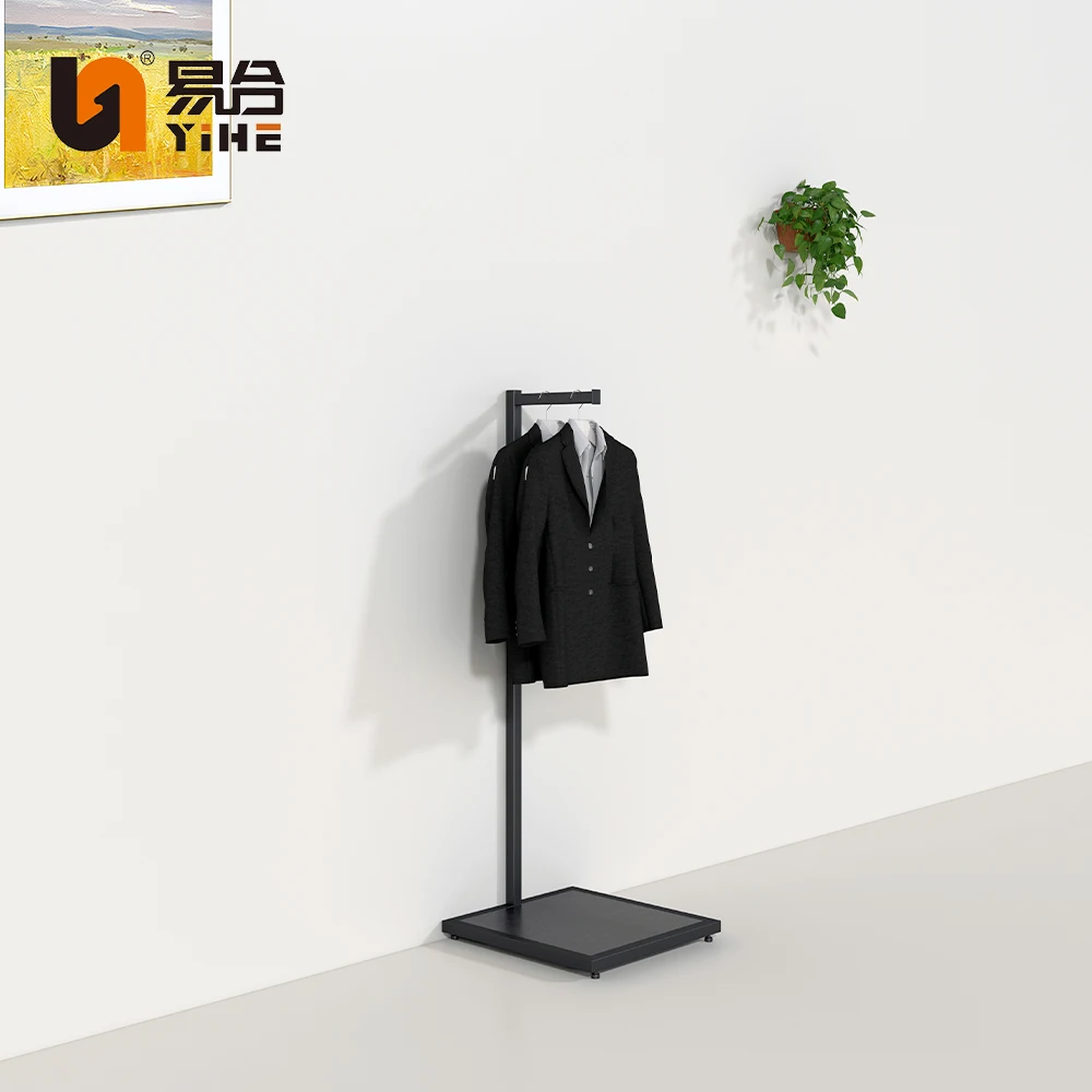 Shop Furniture Clothes Garment Arm Hanger Rack Boutique Metal Black Display Stand Retail Stainless Steel Display Stand