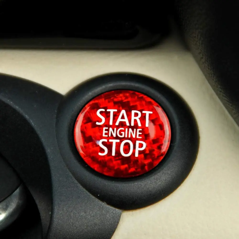 Carbon Fiber Car Engine Start Button Sticker Interior Ignition Trim Decal for Mini Cooper R55 R56 R57 R58 R59 R60 R61 decal