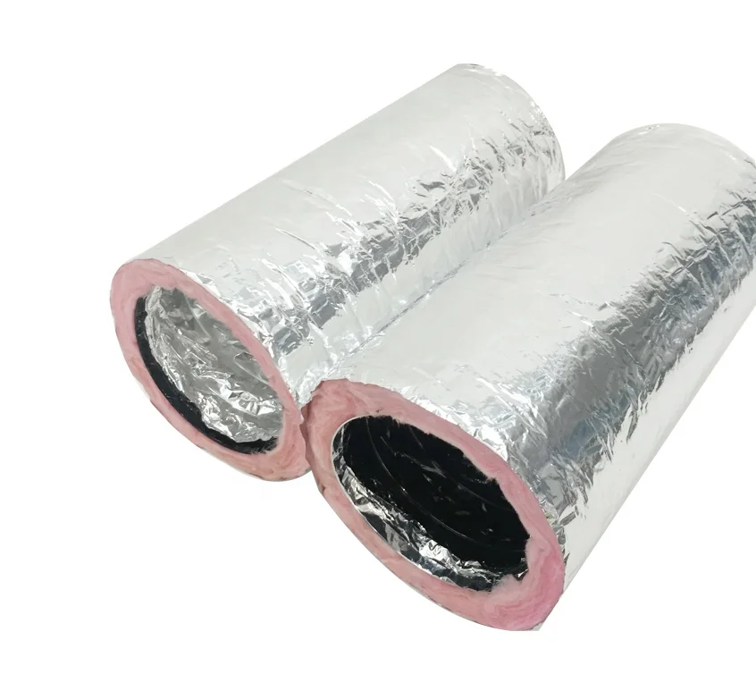 Air Duct Insulated Flexible Aluminum or Polyester Cotton with Fiber Wool HVAC Systems