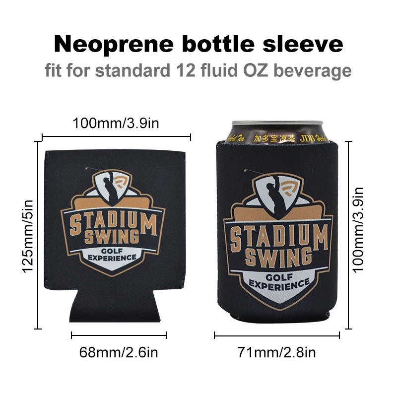 Wholesale 12oz Black Neoprene Drink Beer Bottle Magnetic Coozies Stubby Holder Can Cooler Cover Sleeve with Strong Magnet