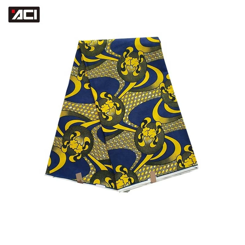 ACI Ankara Fabric African Real Wax Prints Cotton Tissus Africains Nigeria Batik Wholesale African Wax Fabric 6 Yards/Piece