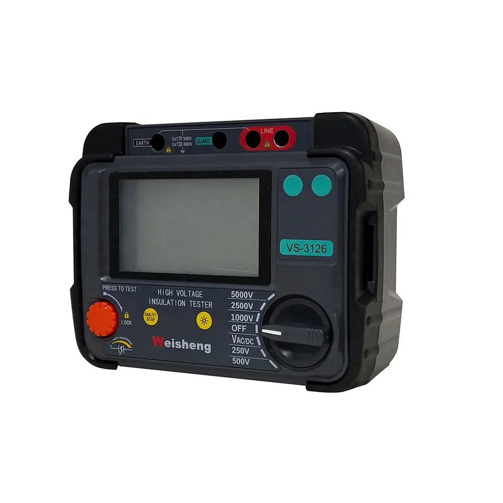 AC DC Insulation Resistance Tester Lcd Backlight Data Storage Polarization Index Measurement Digital Megohmmeter