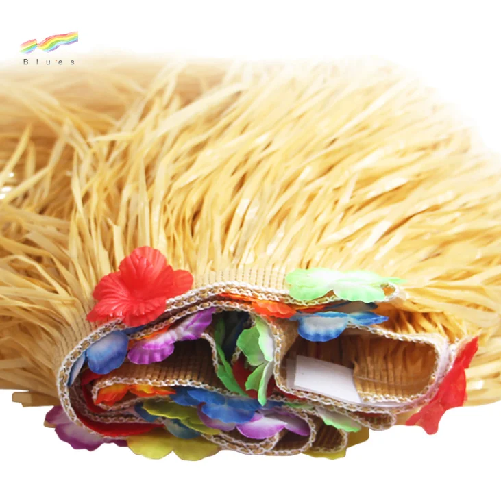 Wholesale high quality hot sale plastic pink hawaiian grass table skirt for party outdoor picnic dance halloween decorations