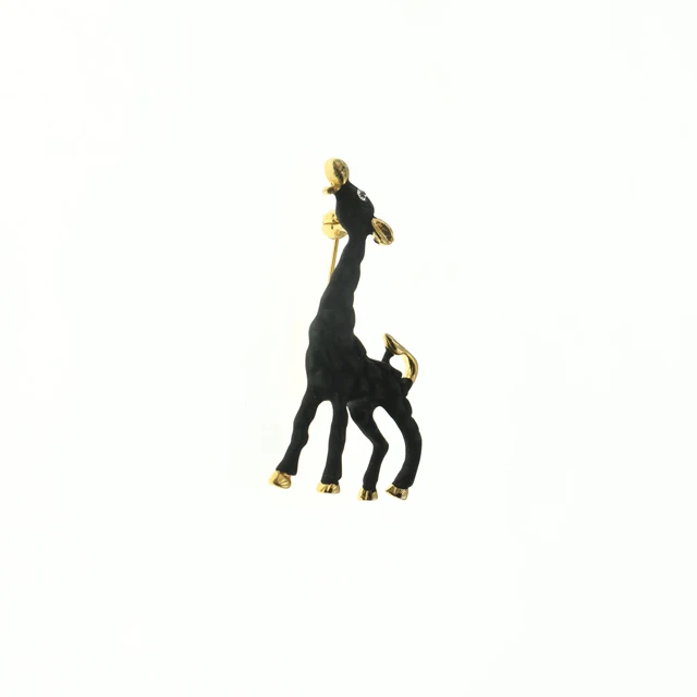 
 New Giraffe Brooch Fashion Black Brooch&Gold Accessories Pin Cute Animal Jewelry Brooch  