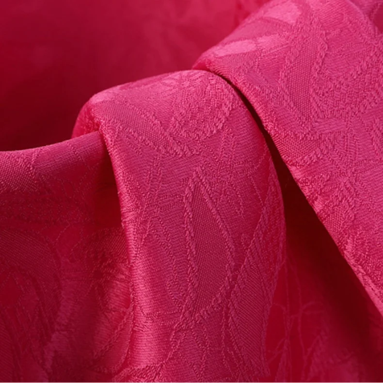 top quality 100% polyester Leaf color butyl jacquard fabric for Imitation silk dress skirt pajamas for women