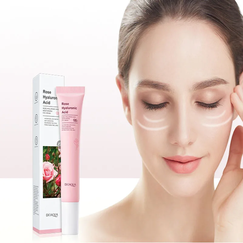 Hyaluronic acid eye cream rose to lighten dark circles, wrinkles, and bags under the eyes