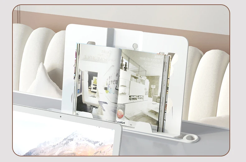 Multi-functional Laptop Stand Study Desk Angle Adjustable Foldable Lap Desk with Book/Tablet Stand Holder, USB Lamp and Fan