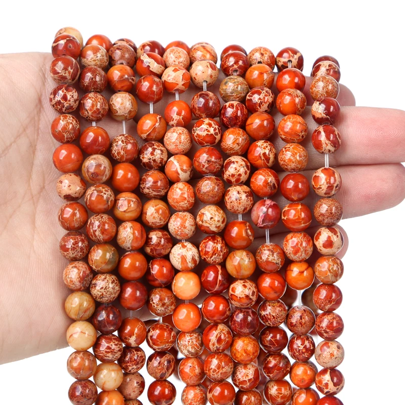 Wholesale 4/6/8/10mm Imperial Emperor Red Turquoises Stone Round Loose beads for Diy Jewelry Bracelet Making