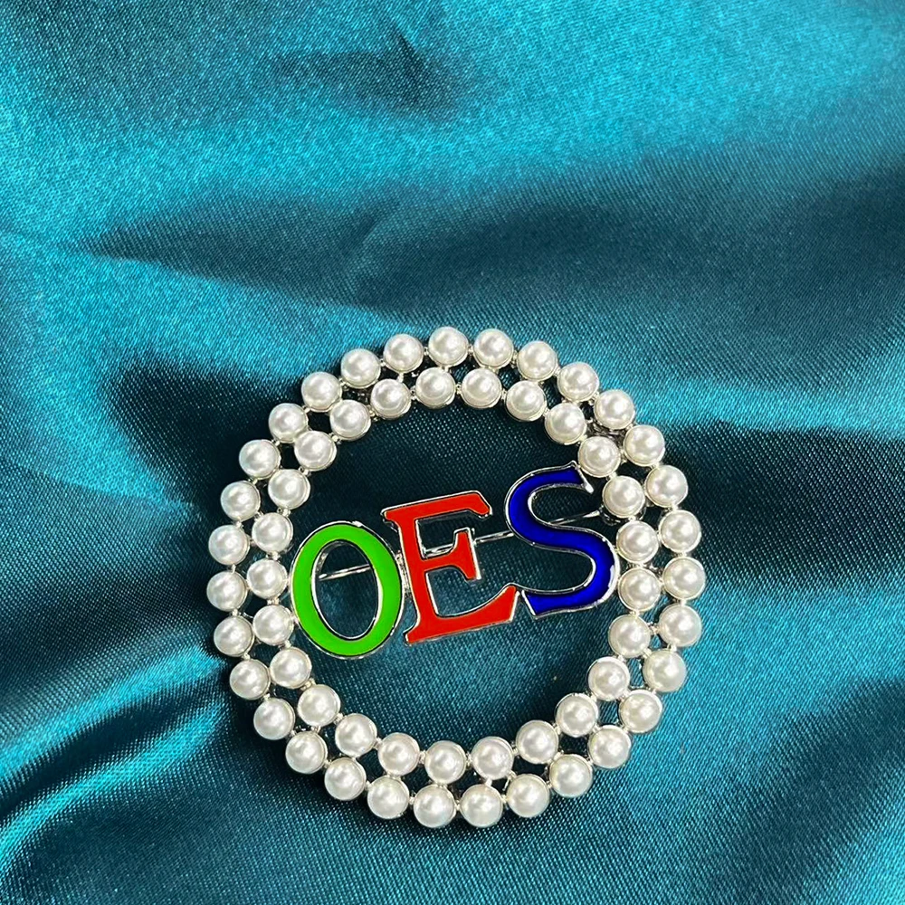 Greek Letter Sorority Jewelry Order Of The Eastern Star Brooches Oes Pins  Pearl Beads Brooch Lapel Pin