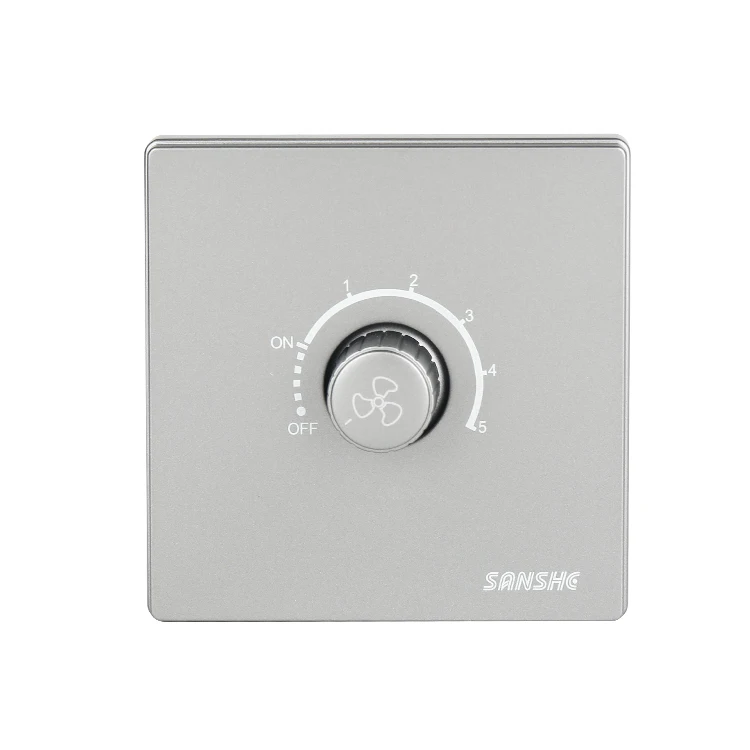 SANSHE high quality S8 series 86mm*86mm wall electrical light dimmer controller switch and fan speed regulator switch