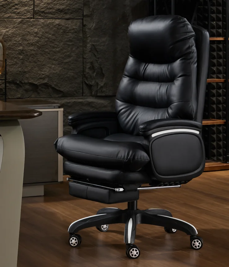 The boss Office Chair Comfortable Sedentary Can Lie Home Leather Business Large Class Chair