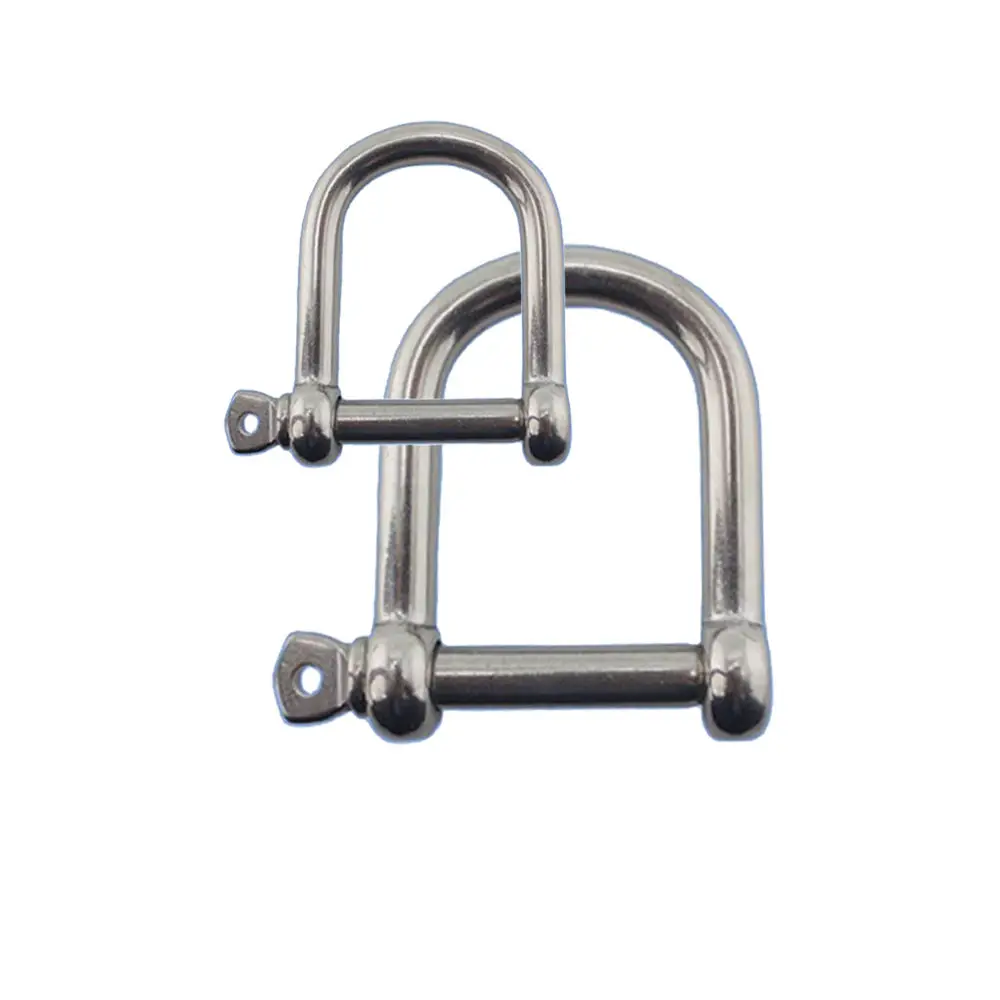 316 Stainless Steel Marine Boat Hardware 1/2' Diameter Shackles Flat Anchor Long D Shackle Eye Screw Pin Chain Halyard Sail