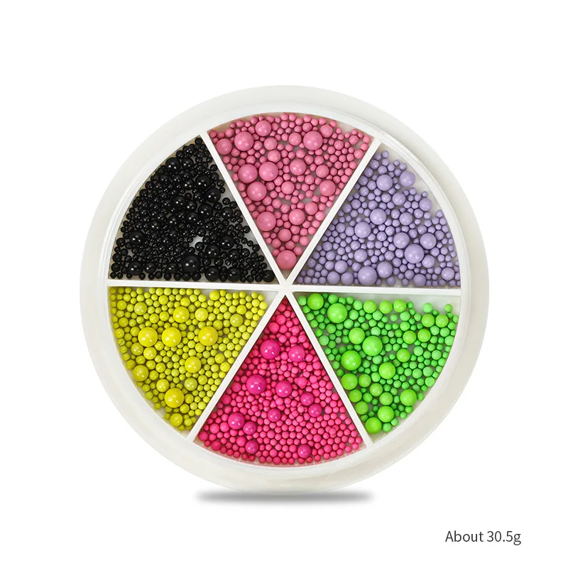 Candy Colors Nail Art Beads Macaron Caviar Beads 3D Steel Ball Decoration Mixed Size Metal Round Accessories for Nail Designs