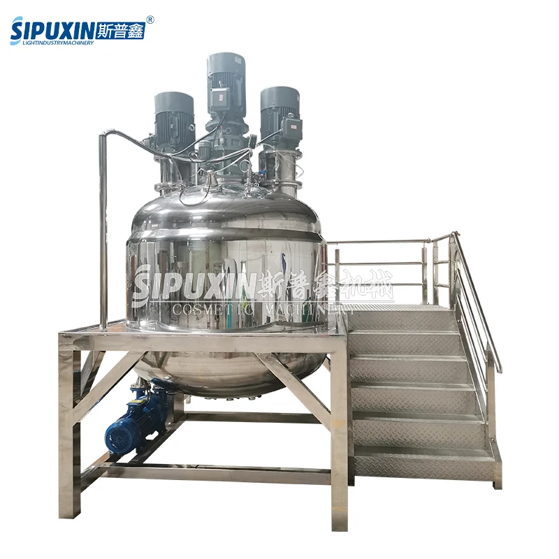 1000L Double Dispersion Fixed Toothpaste Machine Vacuum Homogenized Cream Making Machine Shaving Cream Manufacturing Equipment