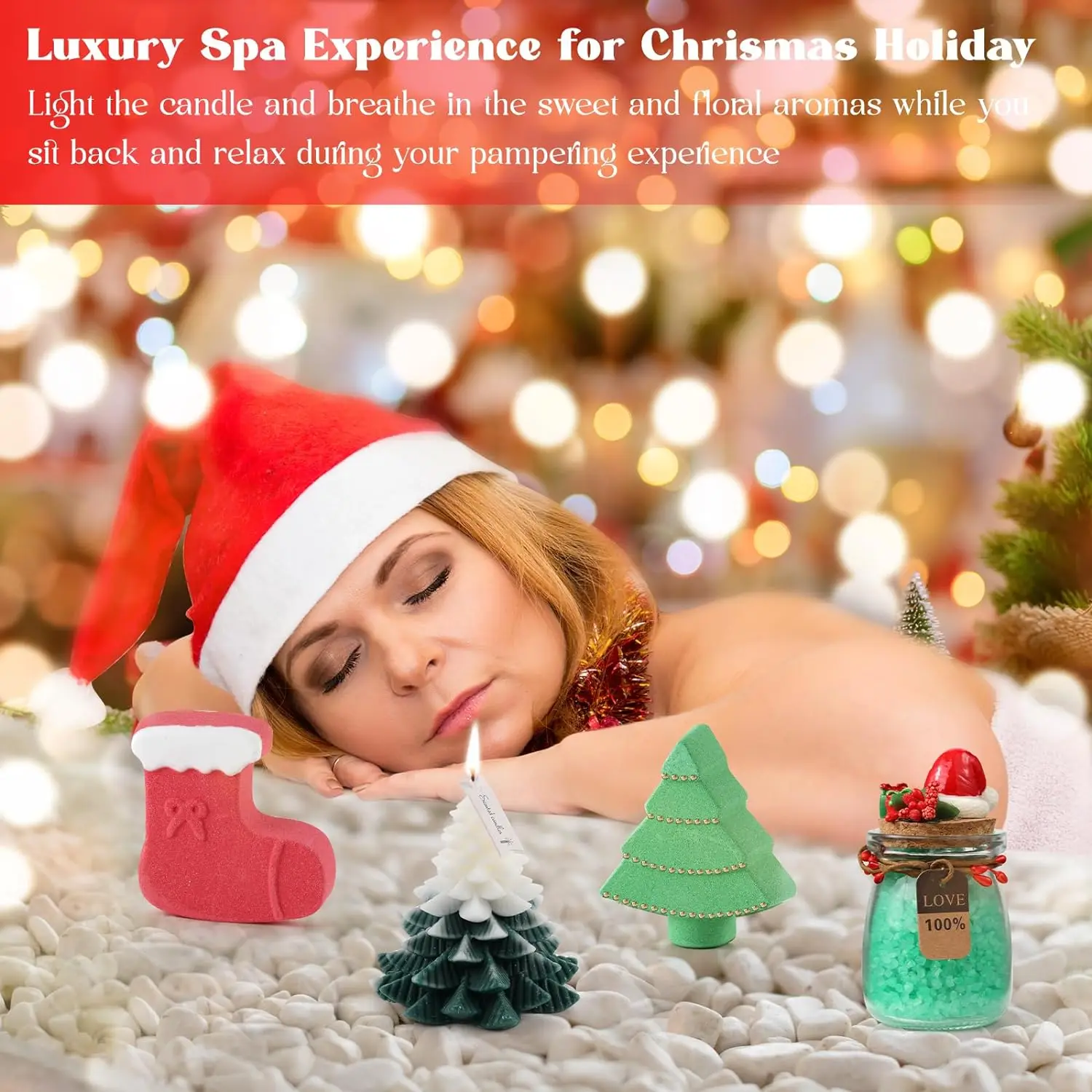 New product in 2023 Christmas customize get well soon gifts sets for man and women red blanket cap wholesale self care gift set