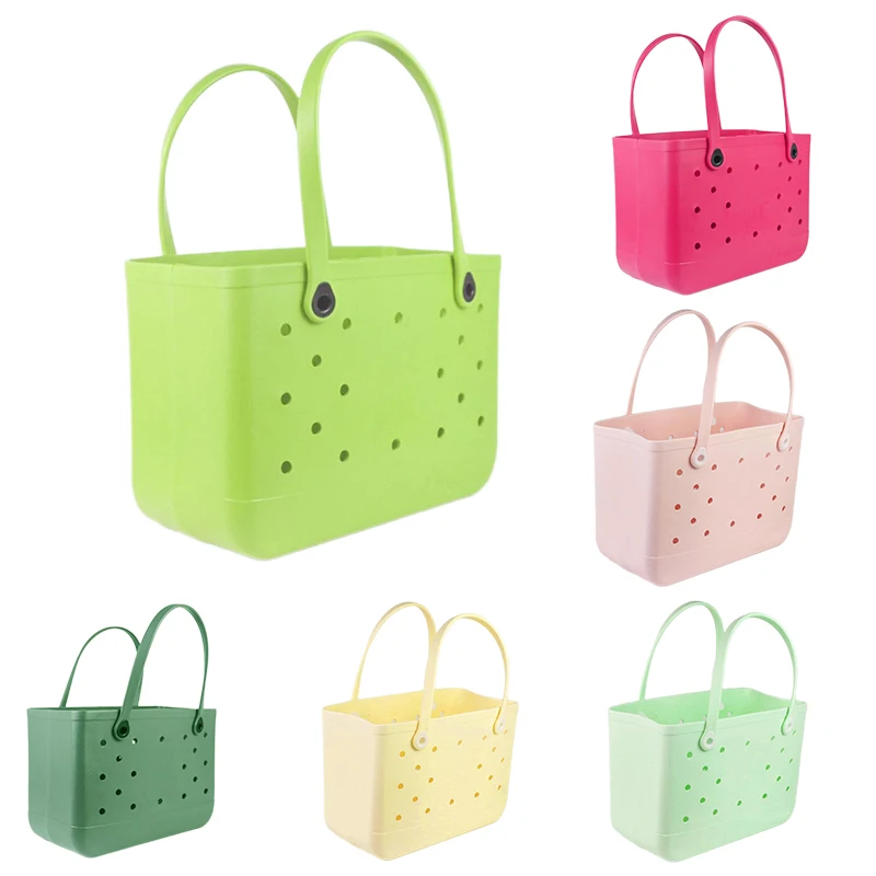 wholesale Waterproof Woman EVA Tote Large Shopping Basket Bags Beach Silicone Bogg Bag