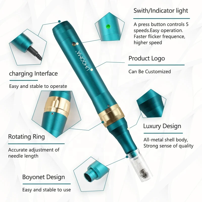 beauty device 2022 Professional Derma Rolling System 0.25- 2.5mm Adjustable Electric Derma Pen For Wrinkle Removal