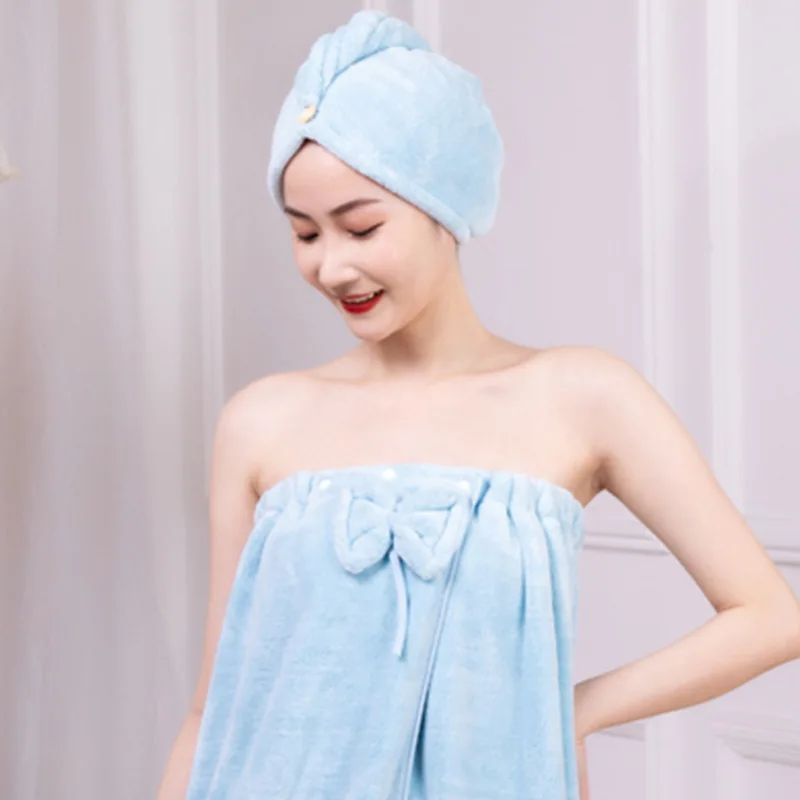 Adjustable Touch Fastener Colorful Knee Length Spa Fleece Dress Bath Towel