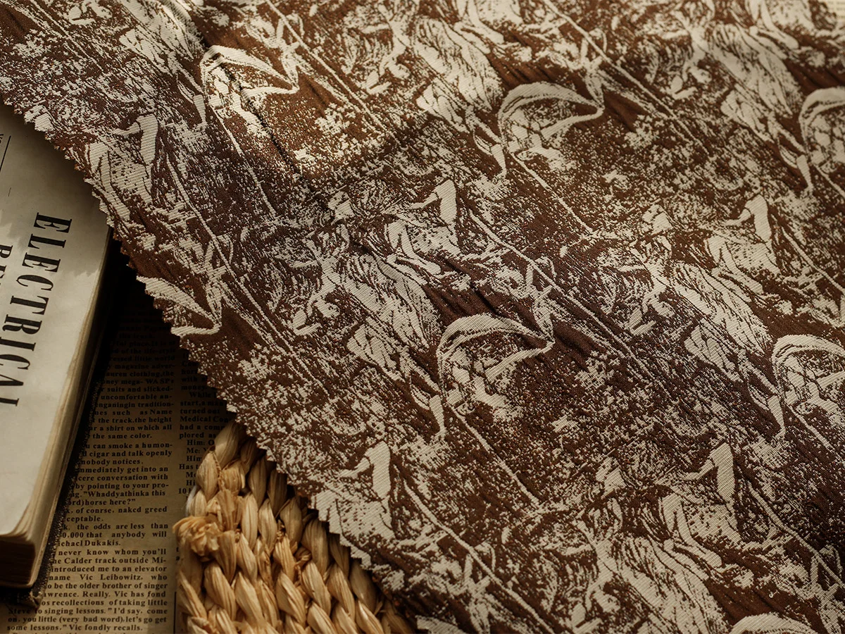 metallic jacquard fabric high quality abstract pattern designer chic tissu Italy fashion style