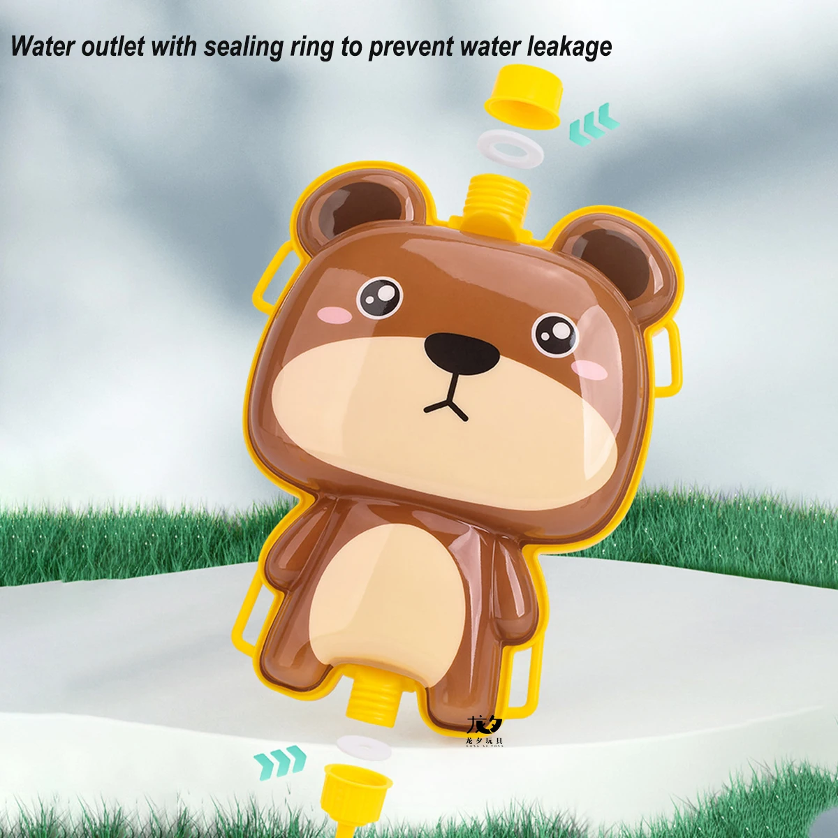 LONGXI outdoor sport toys water blaster Animal cartoon gun cute tiger backpack water gun Seaside summer toys for kids Brown