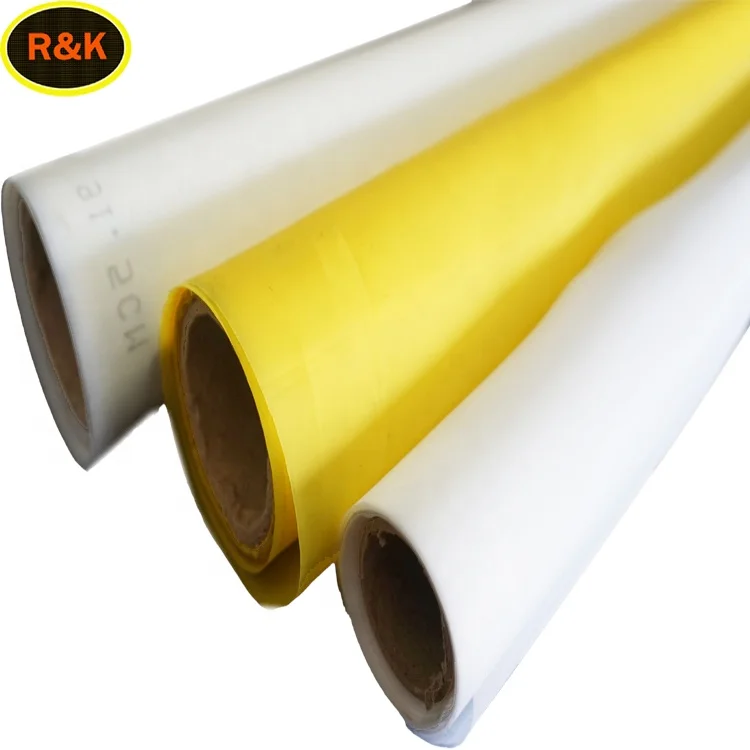 White Yellow Black 50 100 305 420 Mesh Polyester Silk Screen Printing Mesh For Screen Frame Printing Screen Printing Machine