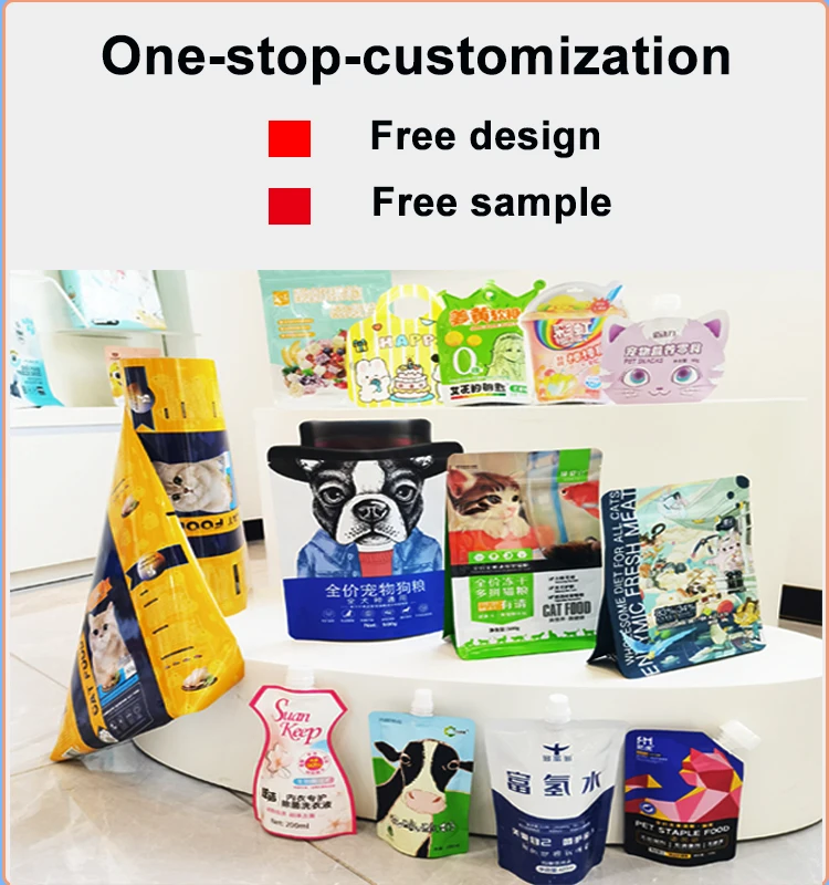 Pet Snack Bag With Clear Window Dog Food Package Ziplock Plastic Packing Cheese Dog Treats Mylar Bags