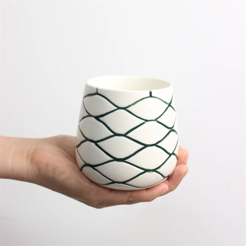 Tequila Agave Beer Mug Agave Cup Creative Striped Tequila Cup Ceramic Tiki Mugs Mexico Tequila Shot Glasses for Bar