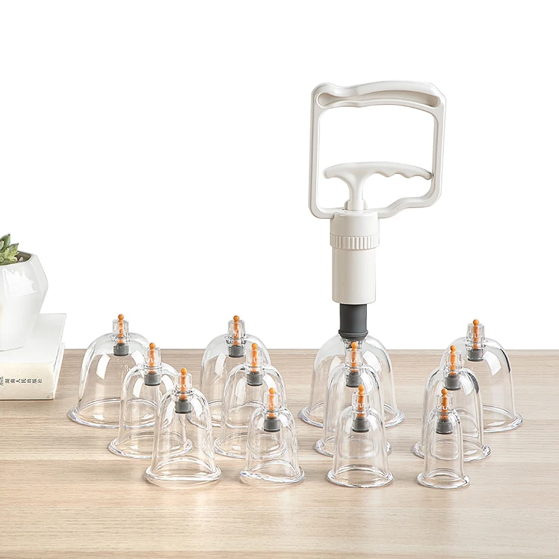 Plastic Vacuum Cupping Set Hijama Cups Therapy Massager Device 1 to 8 Size of Single Cupping Body