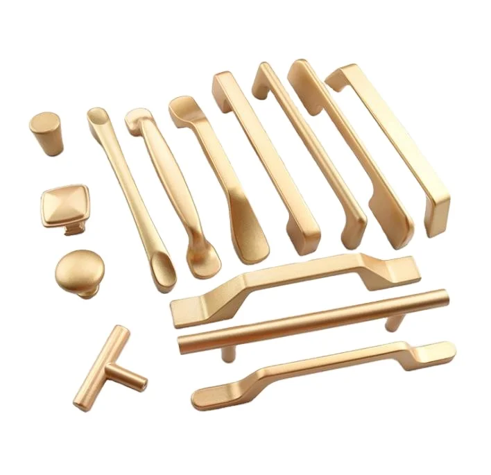 Golden wardrobe aluminum handles Nordic modern drawer T bar pull handles