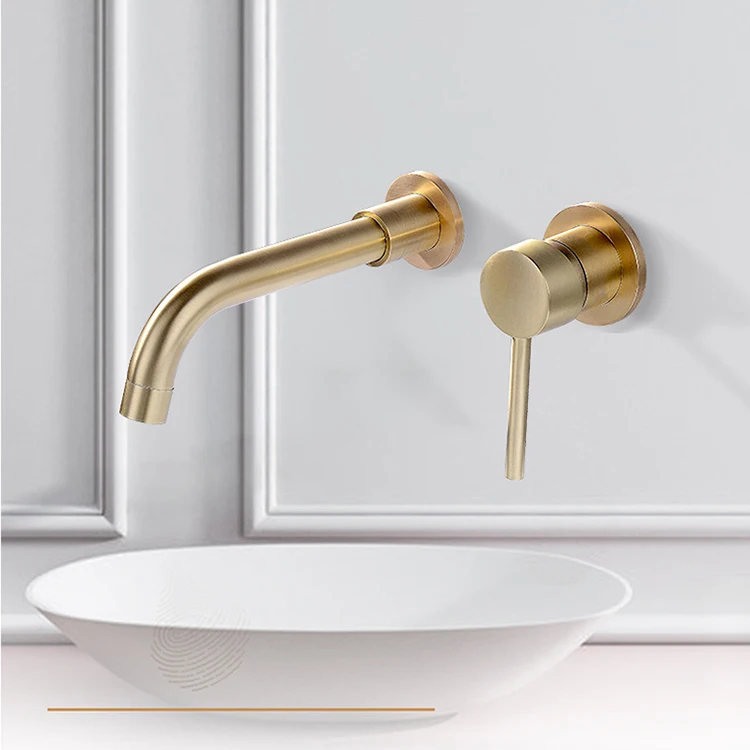 High quality brushed nickel bath single hole bathroom faucet exposed wall mount faucet