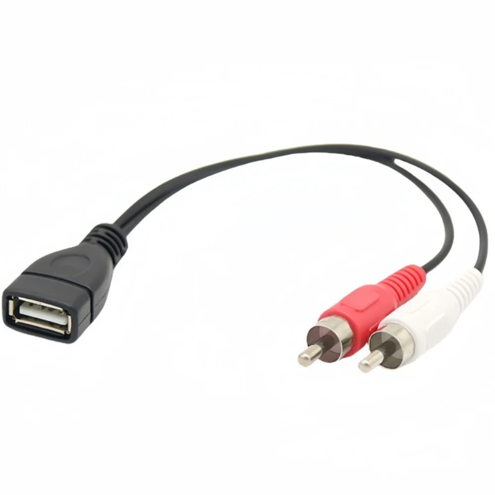 High Quality USB 2.0 female to 2RCA male Y Splitter Audio Video AV Adapter Cable