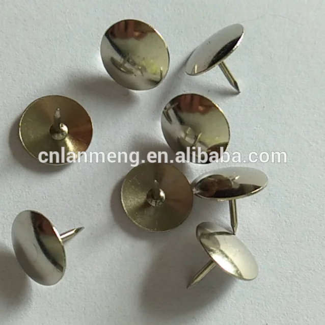 10.5MM size nickel color thumbtack ,metal round head drawing pins 50 pcs in pvc box office stationery  board push pin