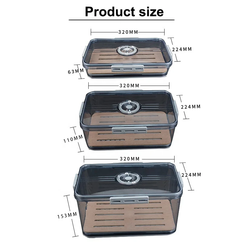 Hot sale Wholesale  Desktop transparent Plastic Humidor Cigar Case Set Cigar Storage r Gift  Humidor Cigar Box