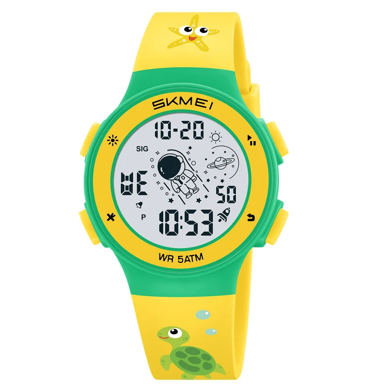 Factory Children Turtle Cartoon Display 7 Colors LED Waterproof 50m Wrist Kids Digital Watch