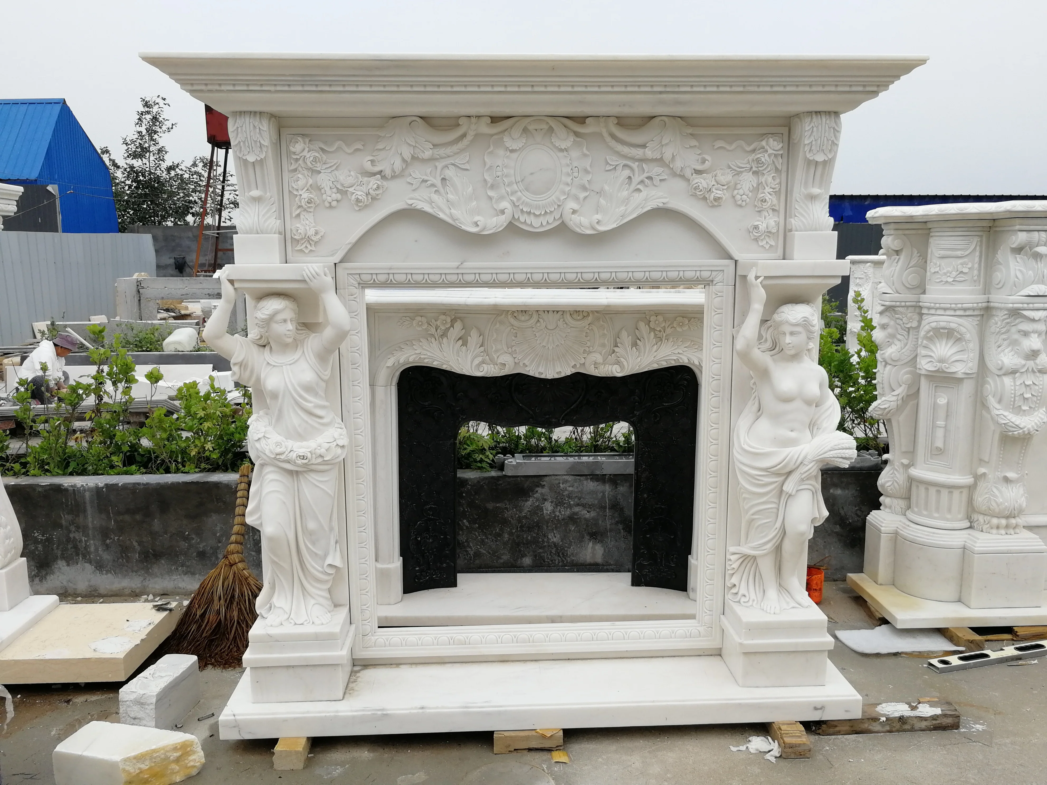 
Marble Mantel fireplace 