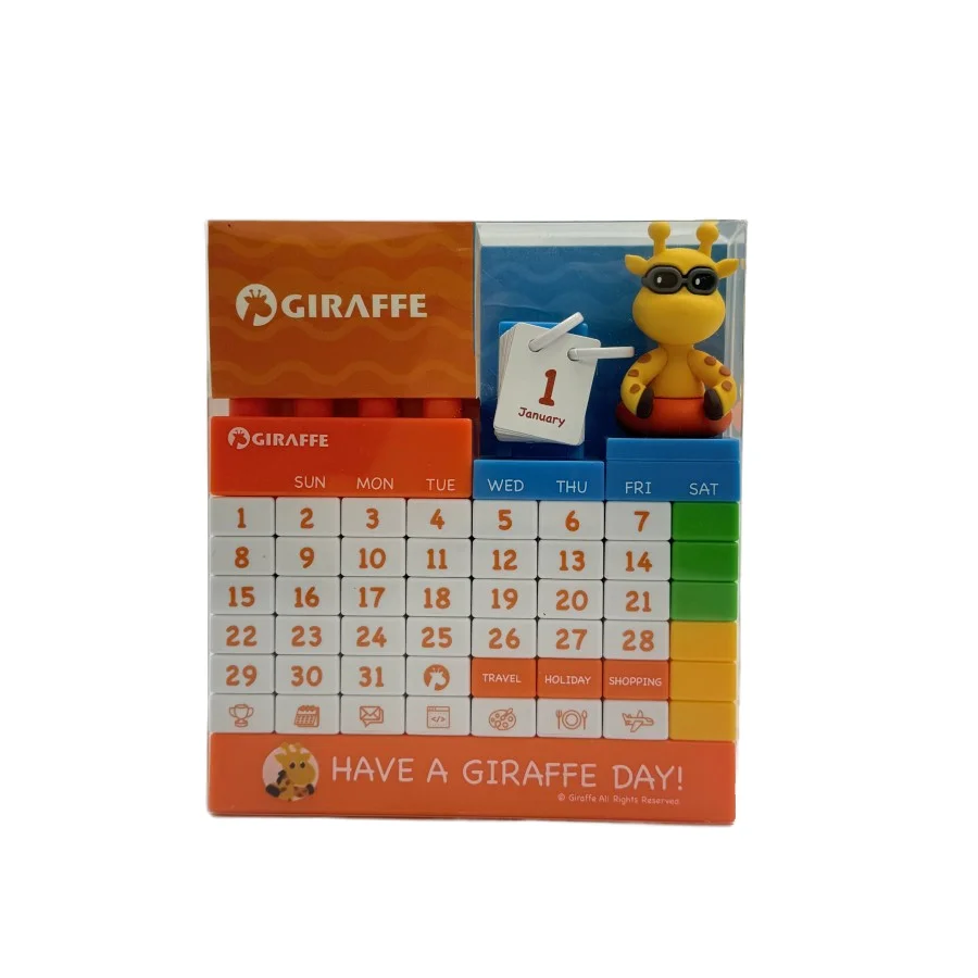 Creative Cartoon DIY Building Blocks Perpetual Calendar Manufactured Desktop DIY Desk Calendar for Promotional & Business Gifts
