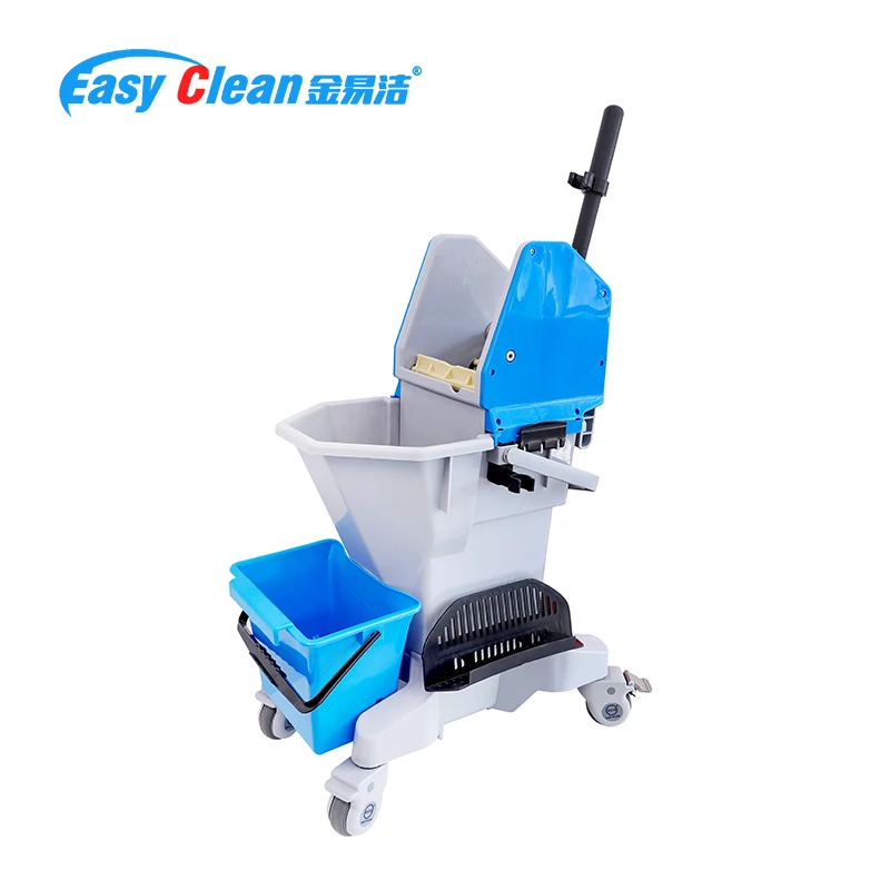 ECG Multi-Functional Plastic Mini Kentucky Mopping Cleaning Trolley Mop Wringer Bucket