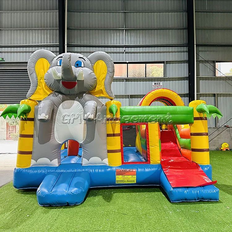 Wholesale  Commercial PVC Elephant Inflatable Bounce House  Outdoor Indoor Inflatable Bouncy Castle With Slide Combo For Kids